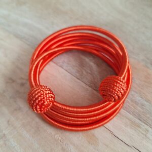 Bracelet tissé tourbillon Orange