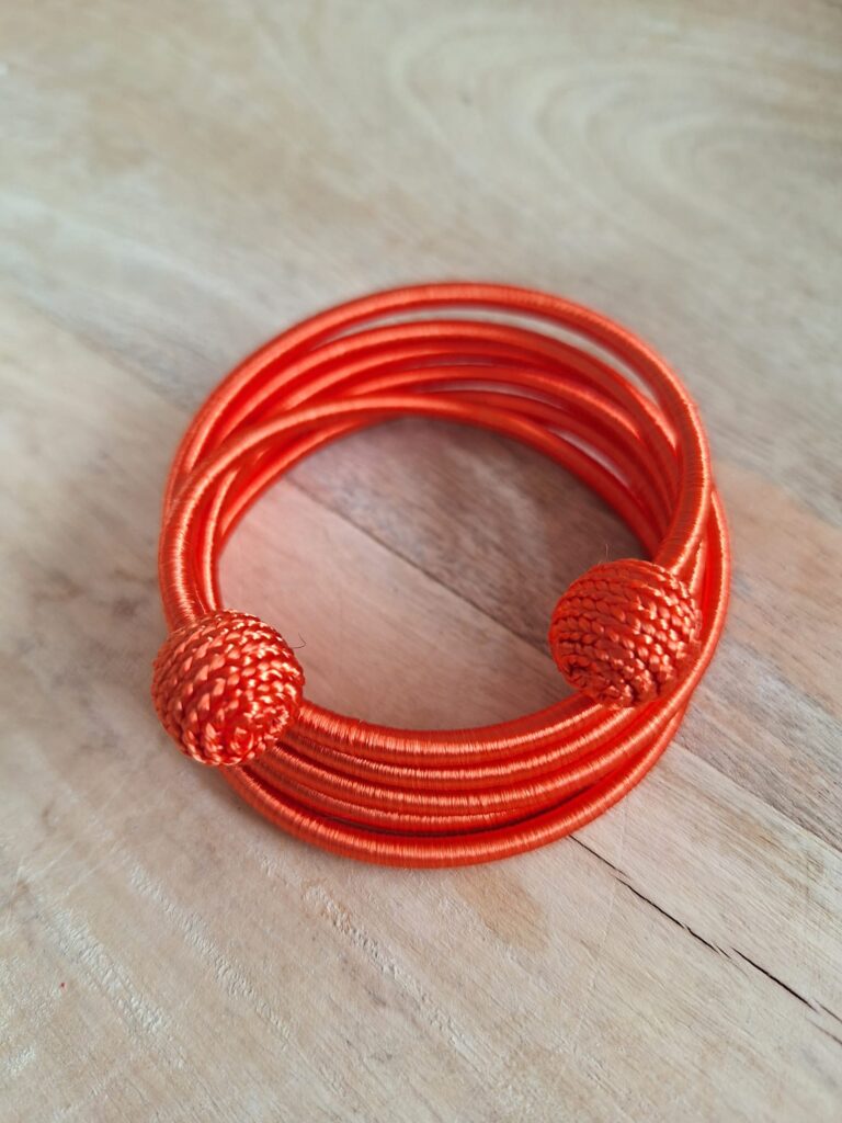 Bracelet tissé tourbillon Orange