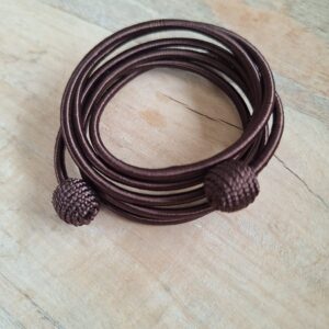 Bracelet tissé tourbillon marron