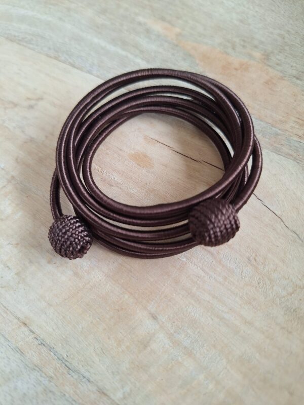 Bracelet tissé tourbillon marron