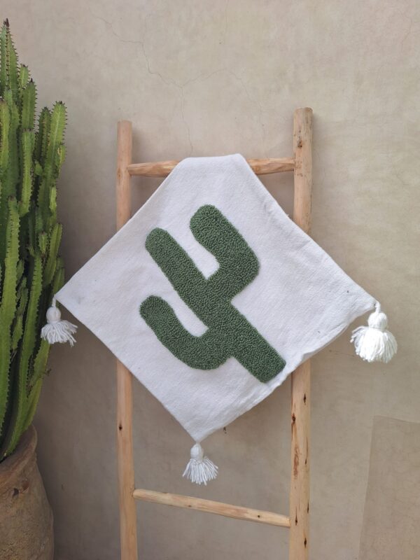 Housses de coussin Pompons Marocains en Coton Cactus – Image 2