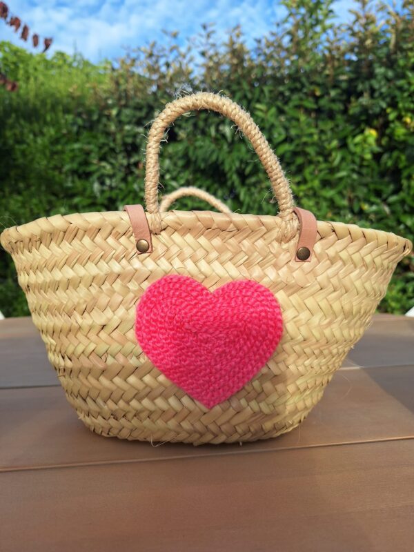 Panier osier coeur petit modèle
